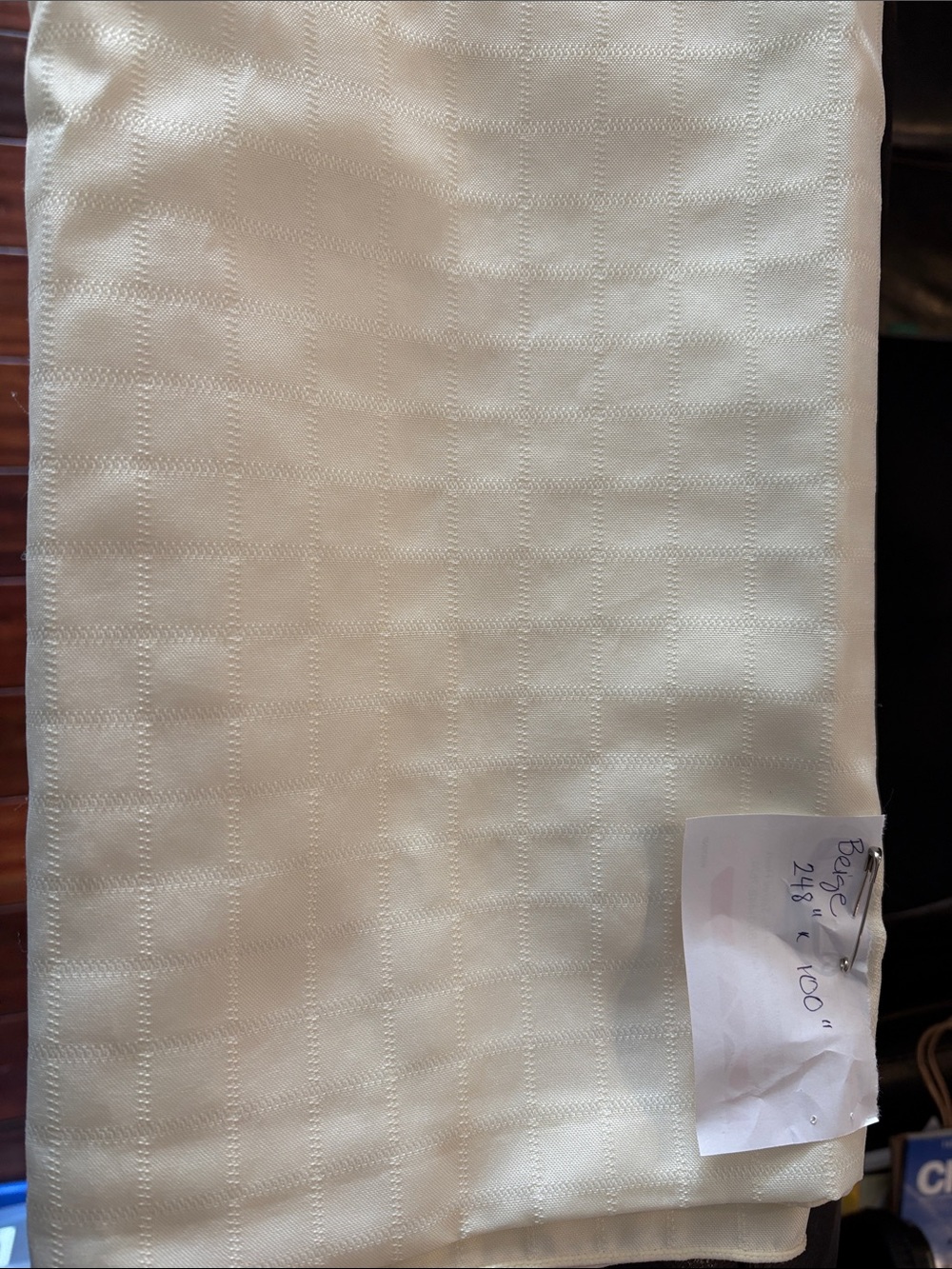 Cream Textured Tablecloth  248”x100”